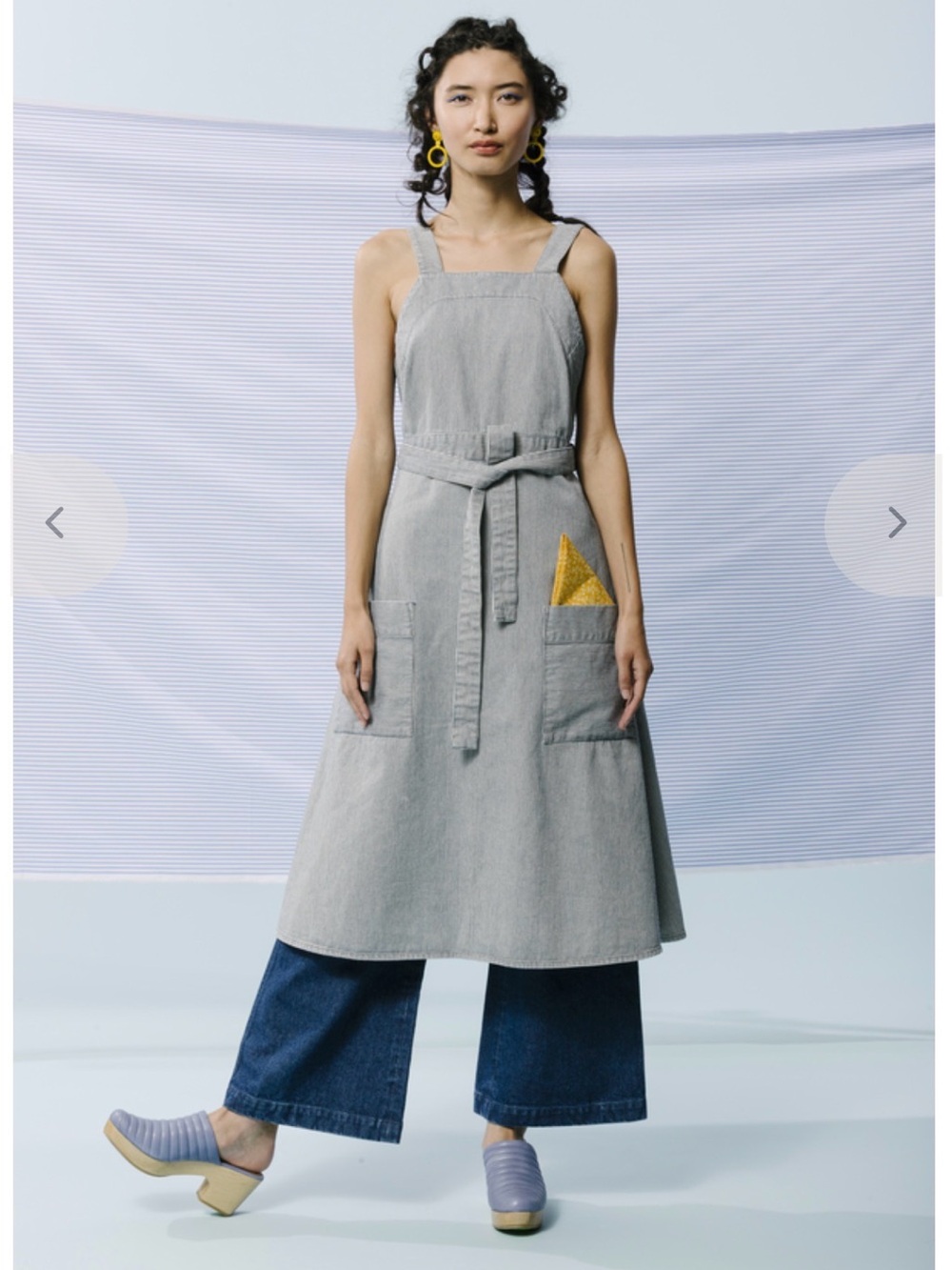 Carleen Louise stripe denim wrap dress